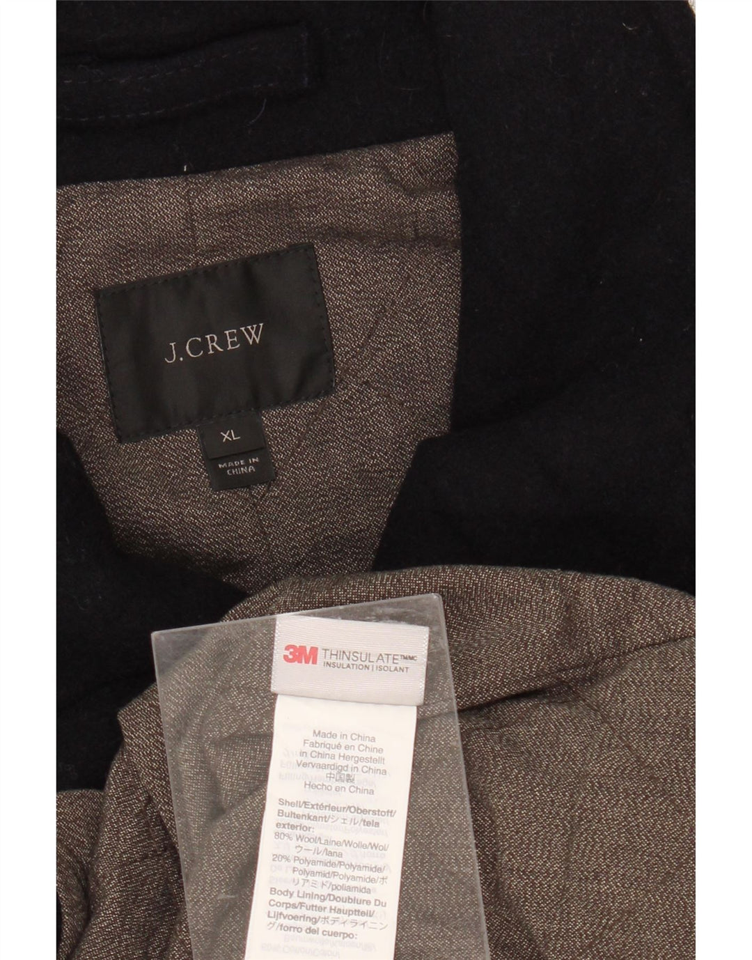 J. CREW Herren Pea Coat UK 42 XL Marineblaue Wolle