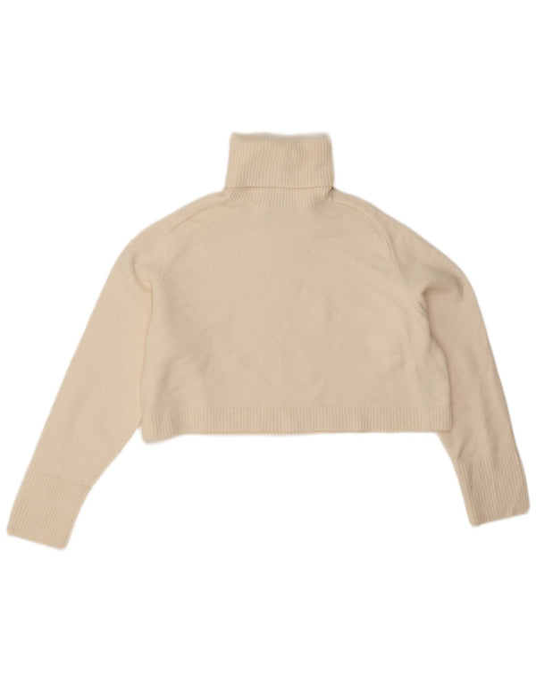 Zara Damen Crop Oversized Rollkragenpullover Pullover UK 14 Medium Off White