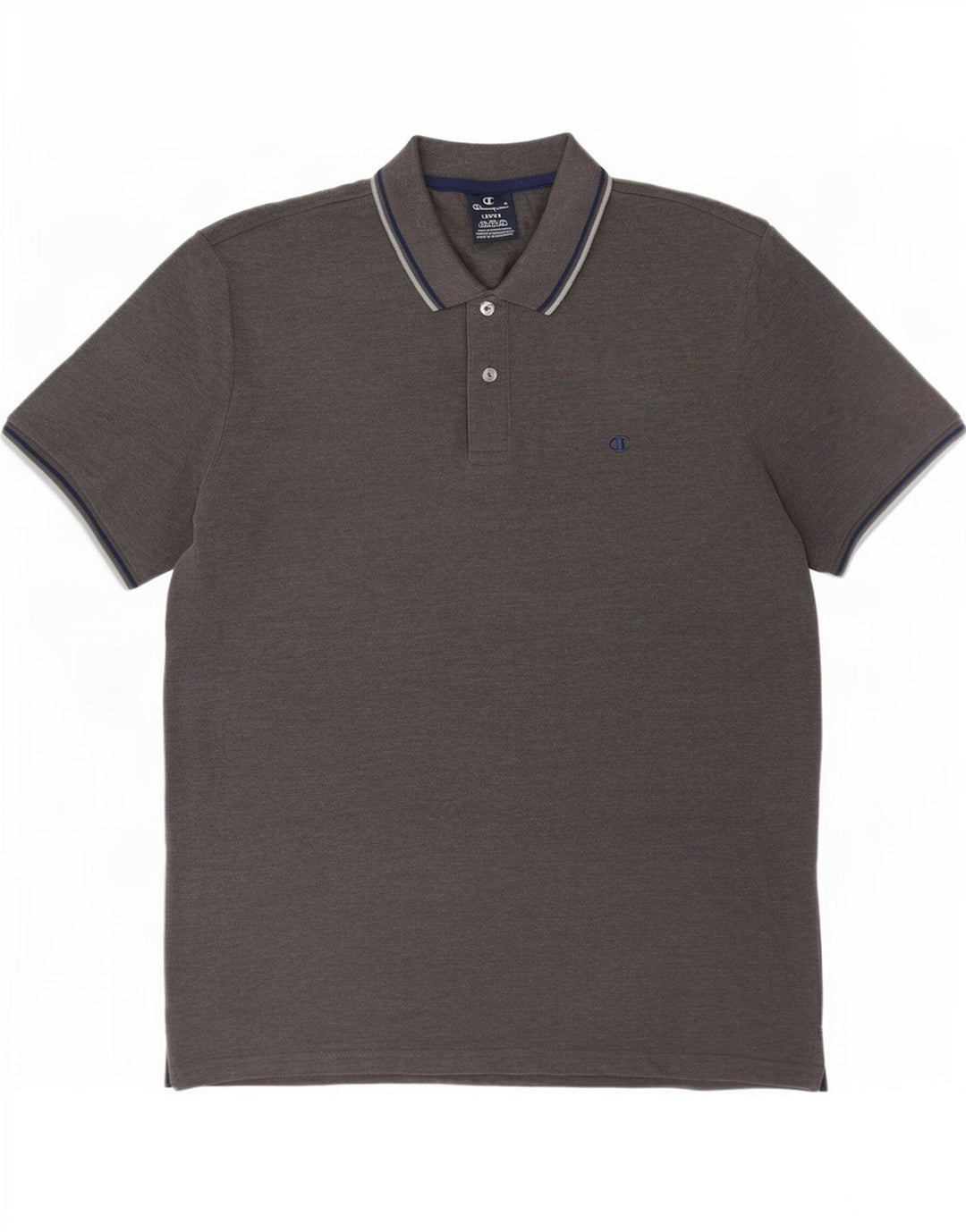 Champion Herren-Poloshirt, groß, grau gestreift, Baumwolle
