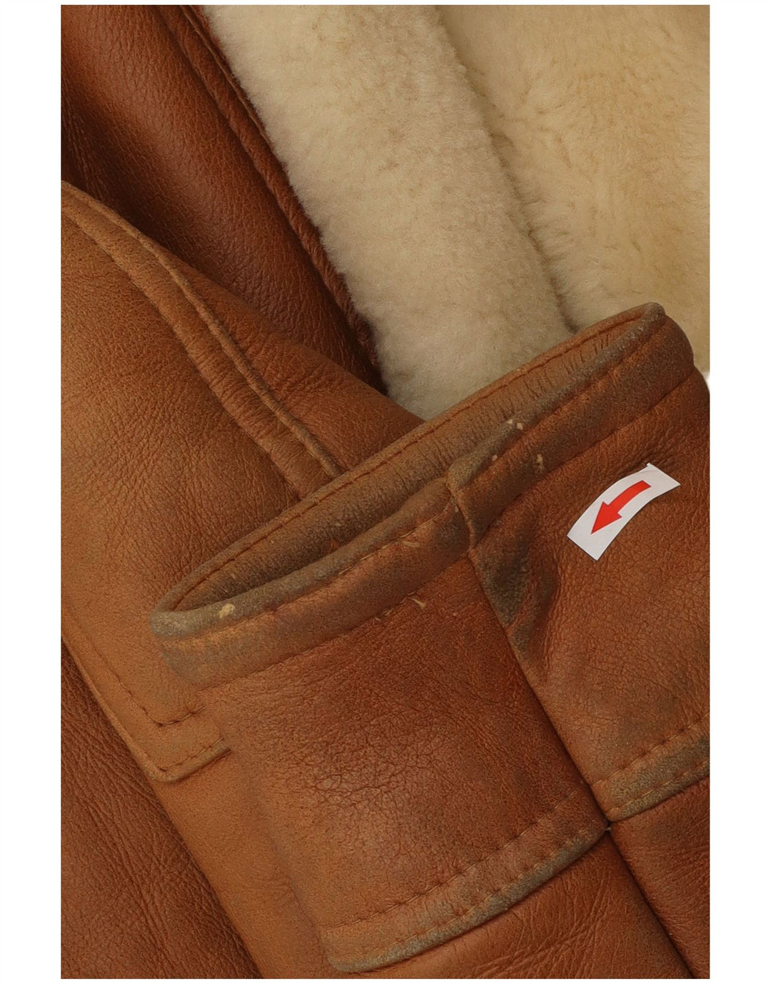 Vintage Herren Shearling Jacke UK 40 Großes braunes Shearling