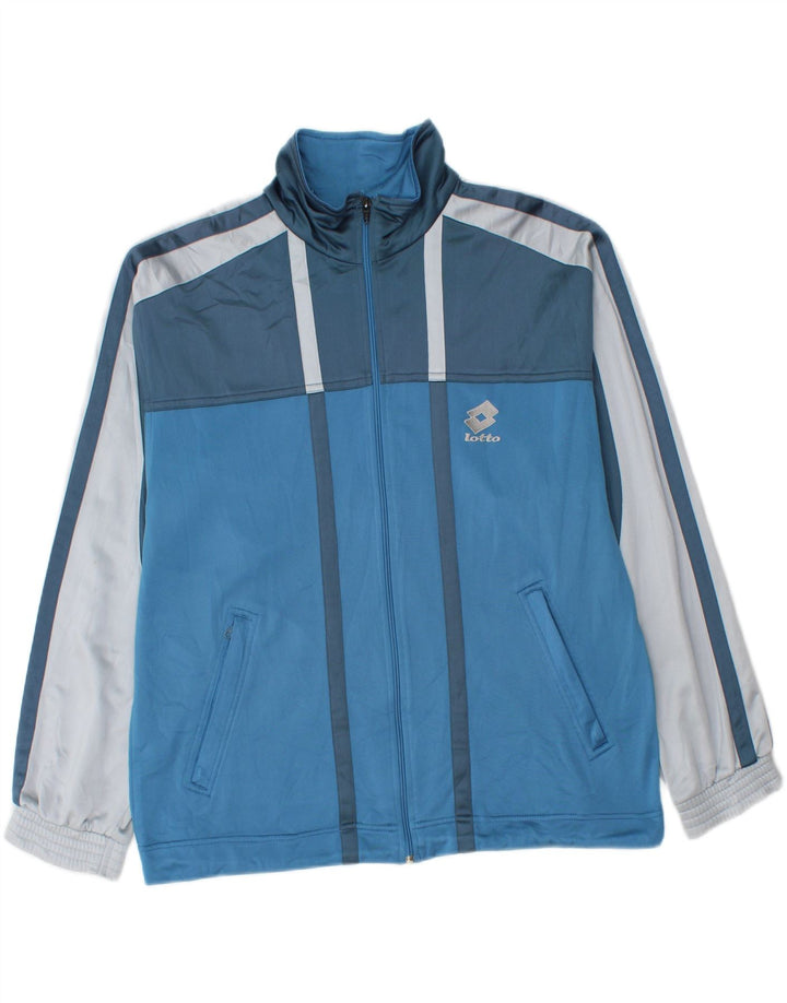 Lotto Herren-Trainingsanzug, groß, blau, Farbblock-Polyester