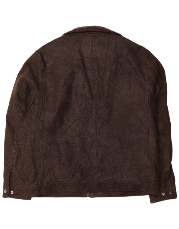 Angelo Litrico Herren Lederjacke UK 42 XL Braunes Leder