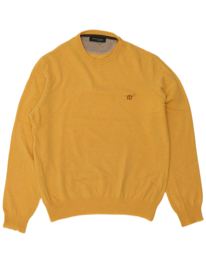 Henry Cottons Herren-Pullover mit Rundhalsausschnitt, XL, Gelb