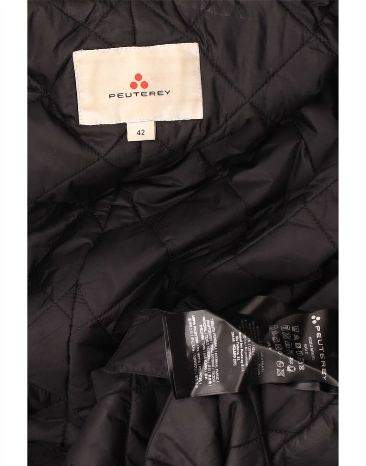 PEUTEREY Wattierter Damenmantel mit Kapuze IT 42 Mittelschwarzes Polyester