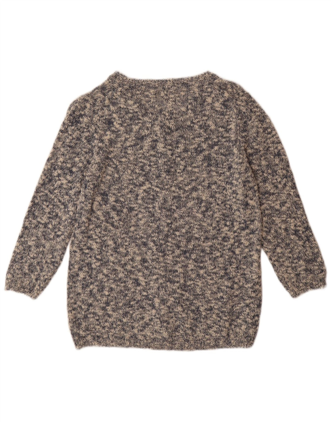 MASSIMO DUTTI Damen-Cardigan-Pullover UK 12 Mittelgrau gefleckte Baumwolle