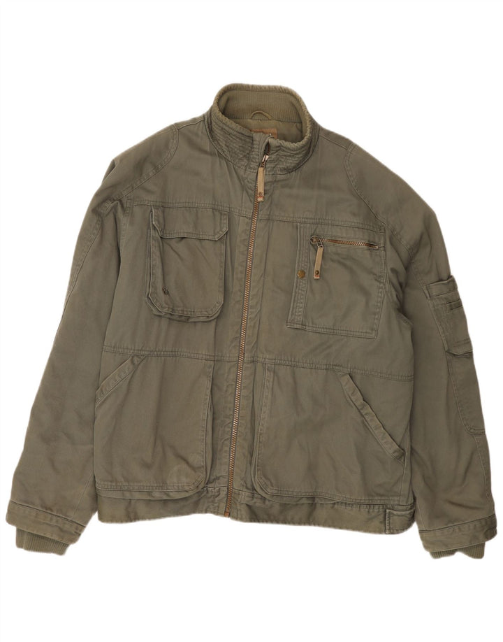 Fat Face Herren Utility-Jacke UK 44 2XL Khaki Baumwolle