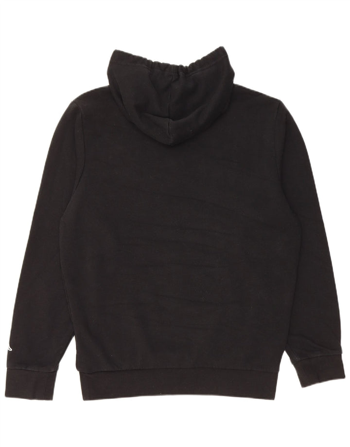 Kappa Damen Grafik-Hoodie-Pullover aus mittelschwarzer Baumwolle