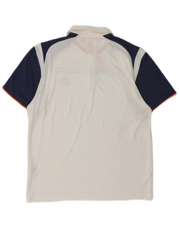 Lotto Herren-Poloshirt mit Grafik, groß, weißes Farbblock-Polyester