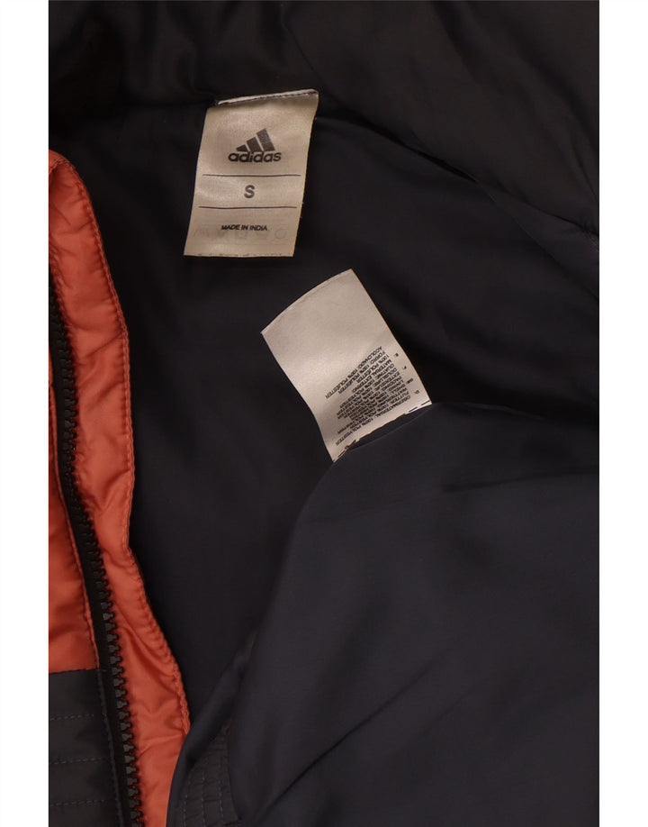 Adidas Damen Wattierte Weste UK 10 Small Graues Colourblock-Polyester