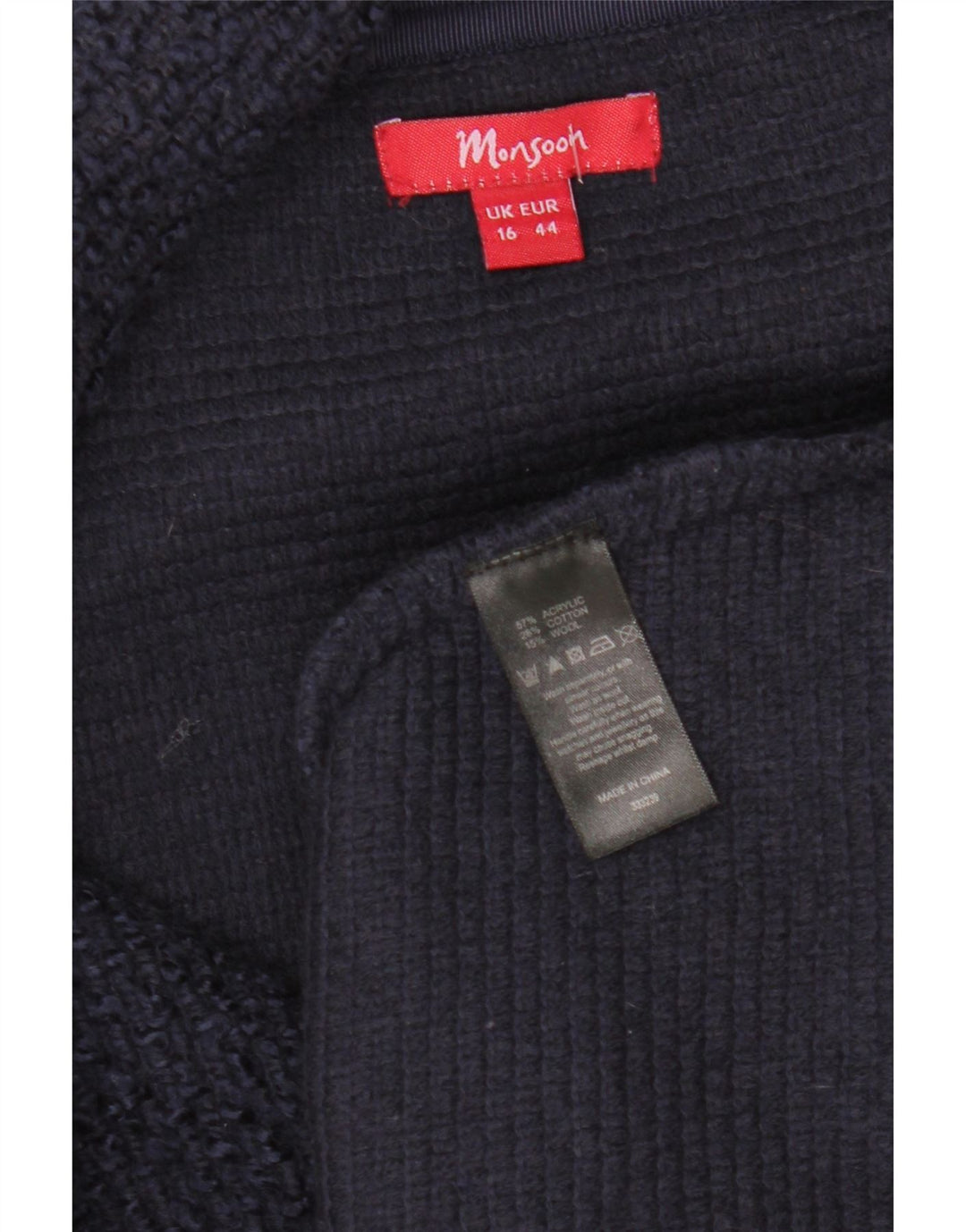 MONSOON Damen-Blazerjacke mit 3 Knöpfen, Gr. 40, Marineblau, Acryl