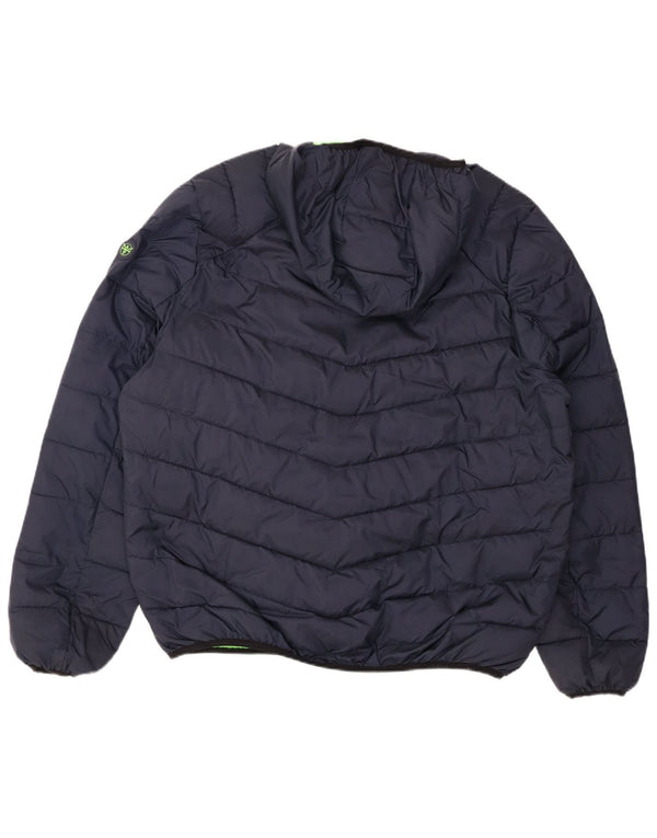 CHIEMSEE Wattierte Herrenjacke mit Kapuze, UK 42, XL, Marineblau, Polyester