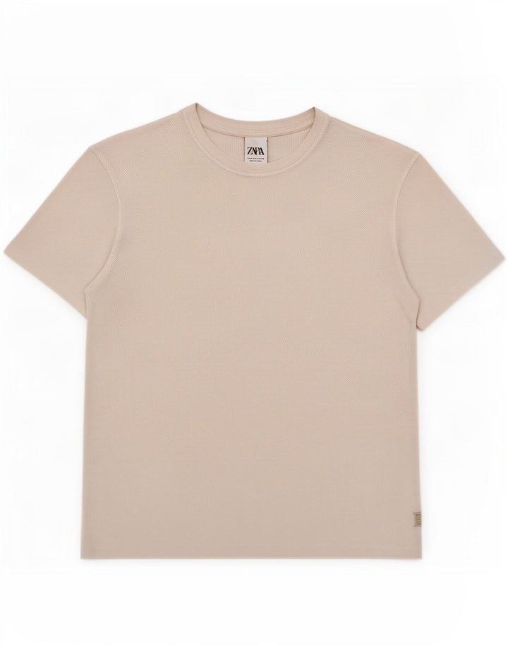 Zara Herren T-Shirt Top Mittelweiße Baumwolle