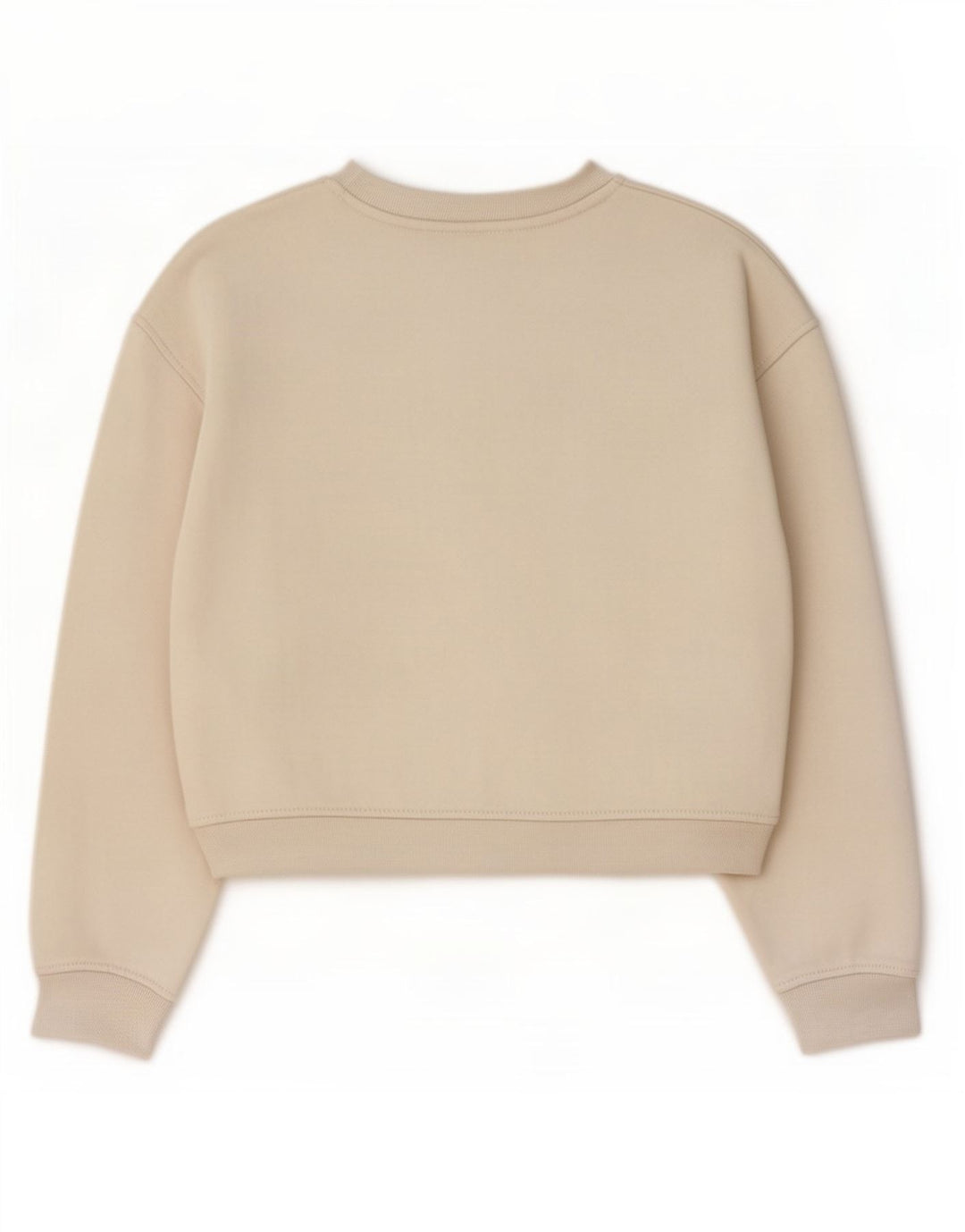 Zara Damen Crop Sweatshirt Pullover UK 14 Medium Off White Cotton