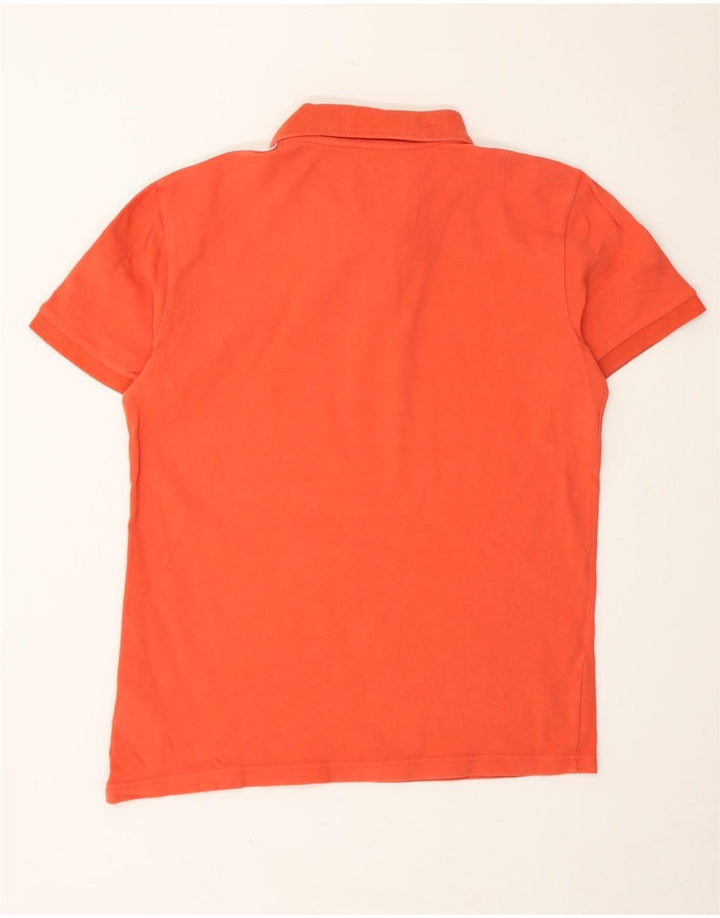 PUMA Mens Graphic Polo Shirt Medium Orange Colourblock Cotton Vintage Puma and Second-Hand Puma from Messina Hembry 