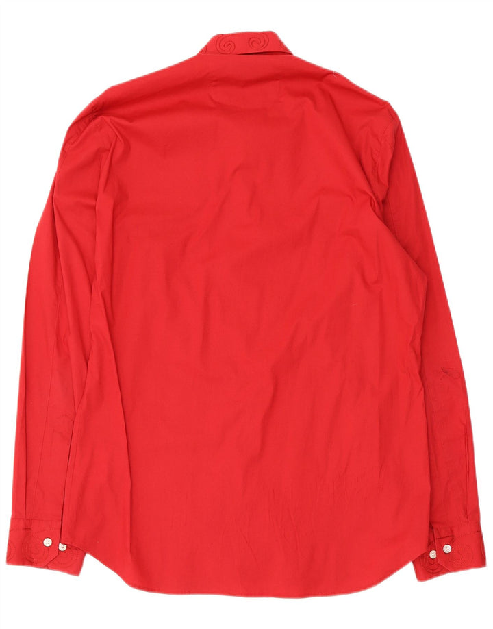 Hugo Boss Herrenhemd Mittelrote Paisley-Baumwolle