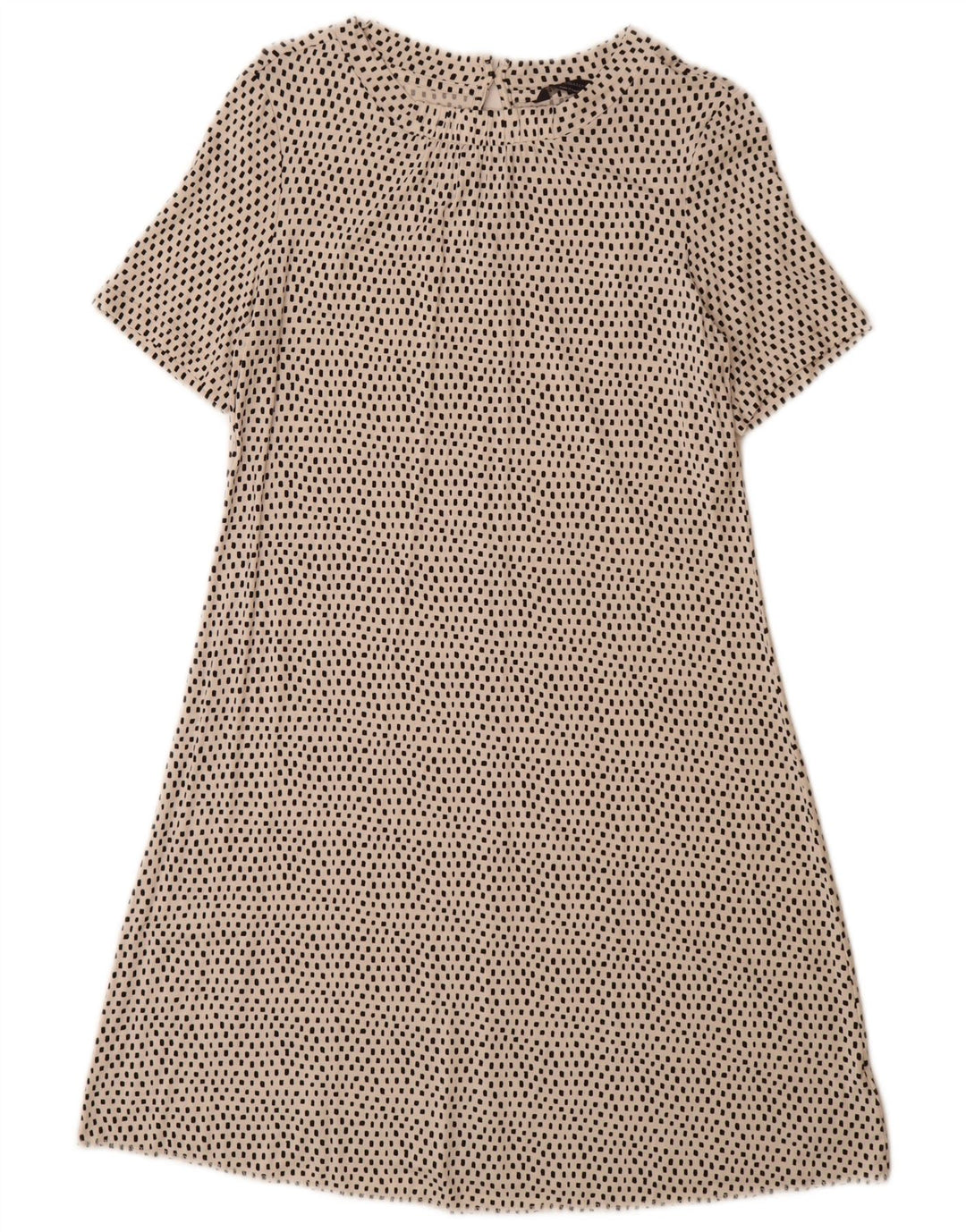 Marks & Spencer A-Linien-Kleid für Damen, Gr. 10, Größe S, gebrochenes Weiß, gepunktete Viskose