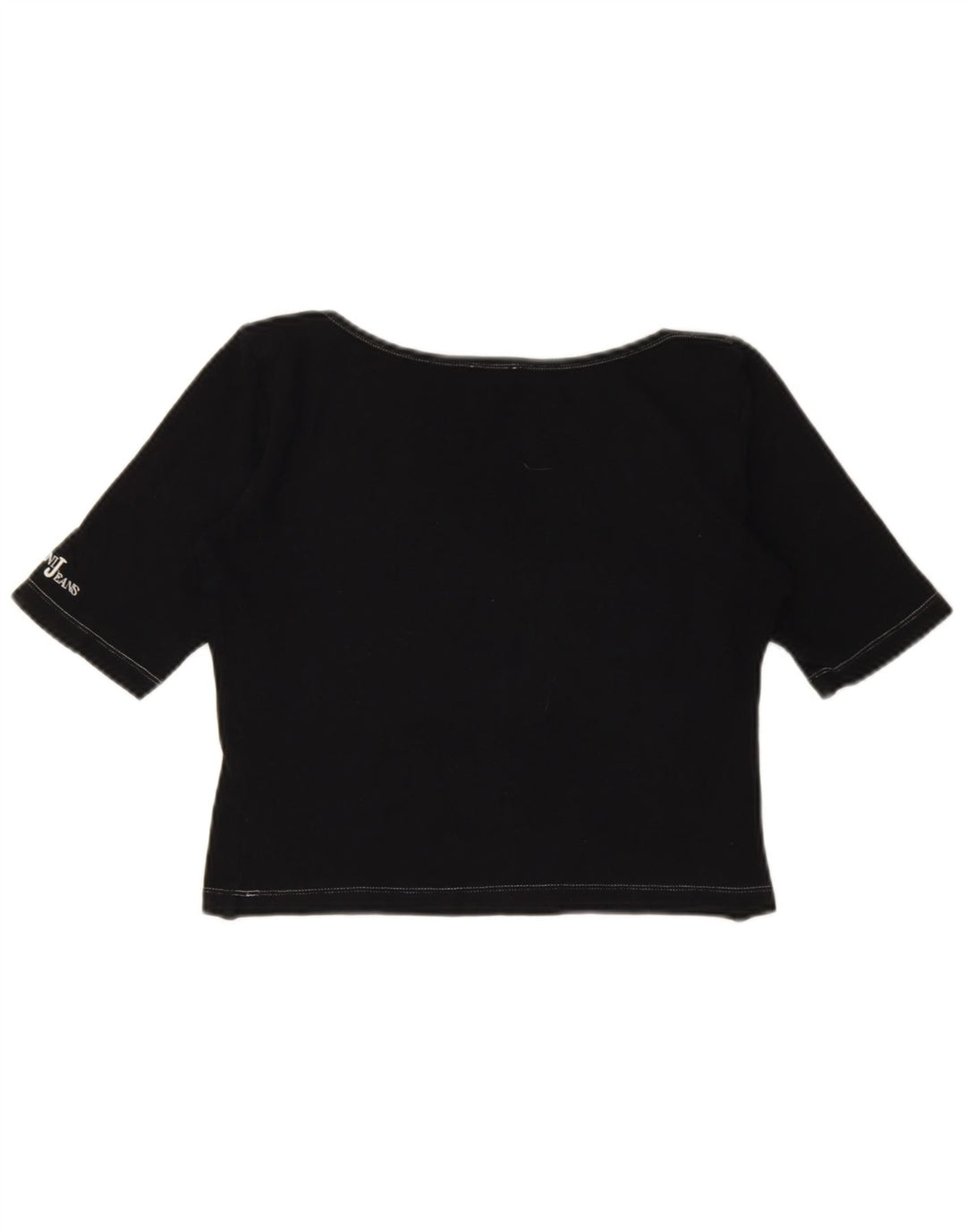 Armani Jeans Damen Crop T-Shirt Top IT 44 Medium Schwarz