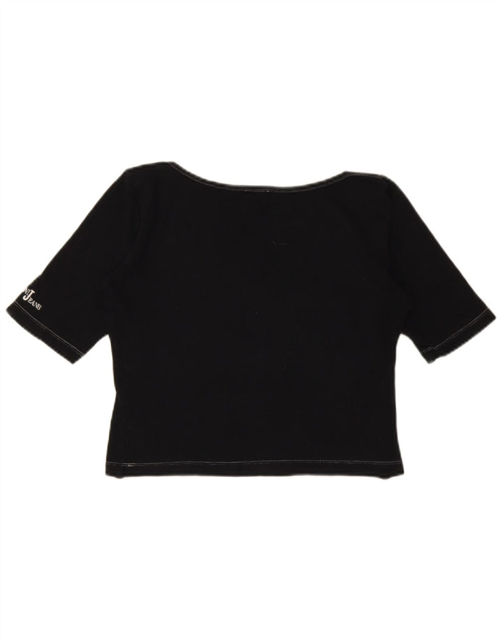 Armani Jeans Damen Crop T-Shirt Top IT 44 Medium Schwarz