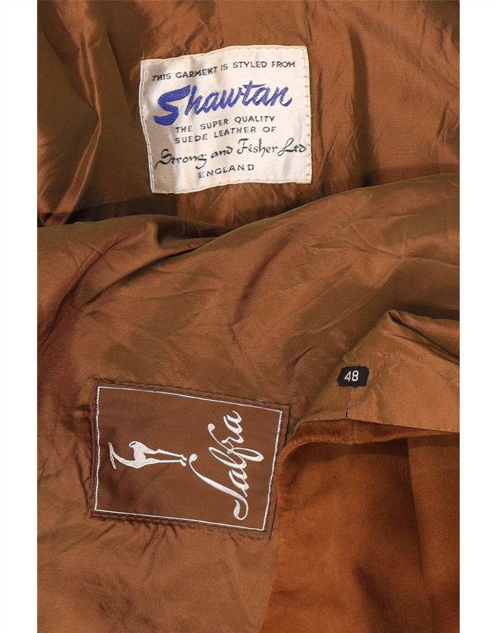 STRONG & FISHER LTD Damen Vintage Wildledermantel UK 18 XL Braun Klassisch