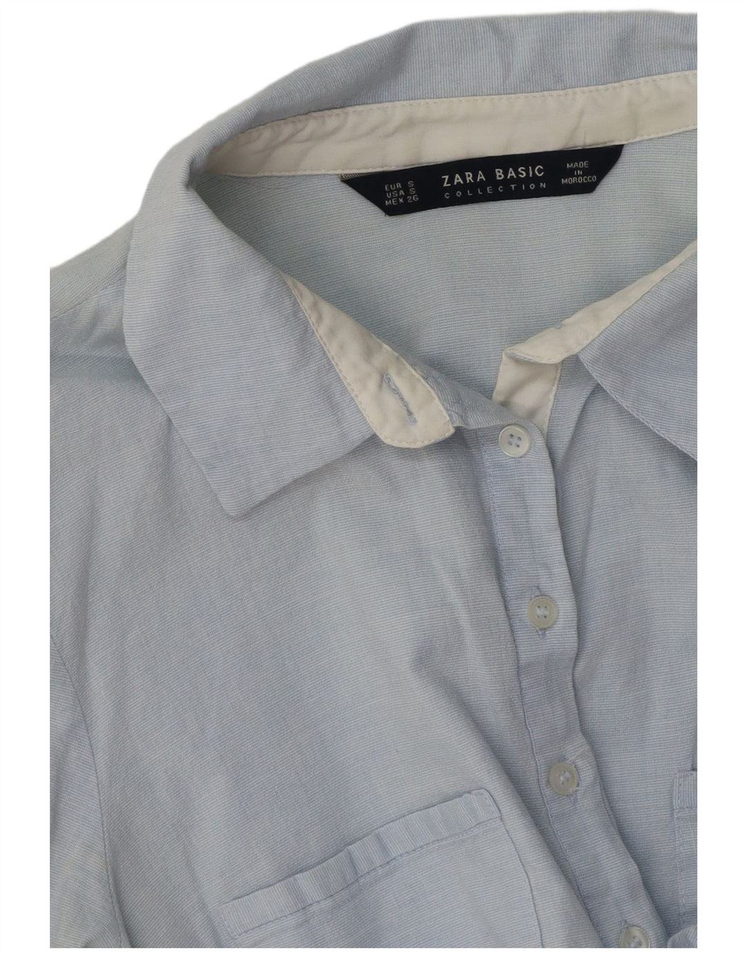 Zara Damen Pullover-Hemd UK 10 Small Blau