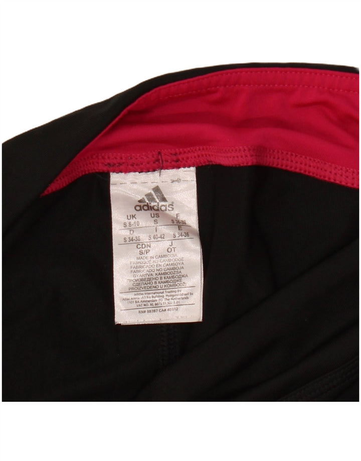 Adidas Damen Climalite Capri Leggings UK 8/10 Small Schwarz Polyester