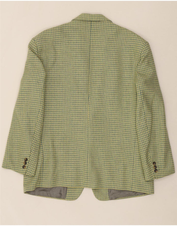 SPORTMAN Mens 2 Button Blazer Jacket UK 42 XL Green Houndstooth New Wool Vintage Sportman and Second-Hand Sportman from Messina Hembry 