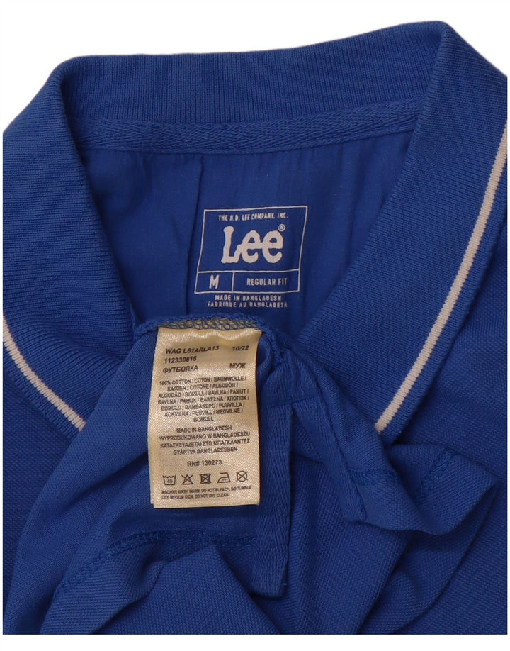 LEE Herren-Poloshirt mit normaler Passform, mittelblaue Baumwolle