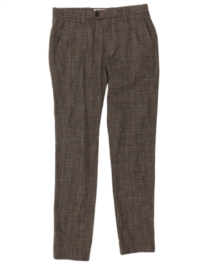 Jack & Jones Slim-Anzughose für Herren, W30, L32, grau kariertes Polyester
