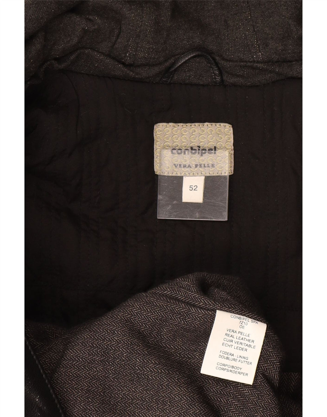 CONBIPEL Herren-Lederjacke mit Kapuze, IT 52 XL, schwarzes Leder