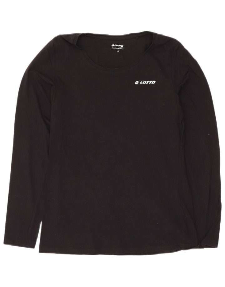 LOTTO Damen Top Langarm UK 10 Small Schwarz Baumwolle