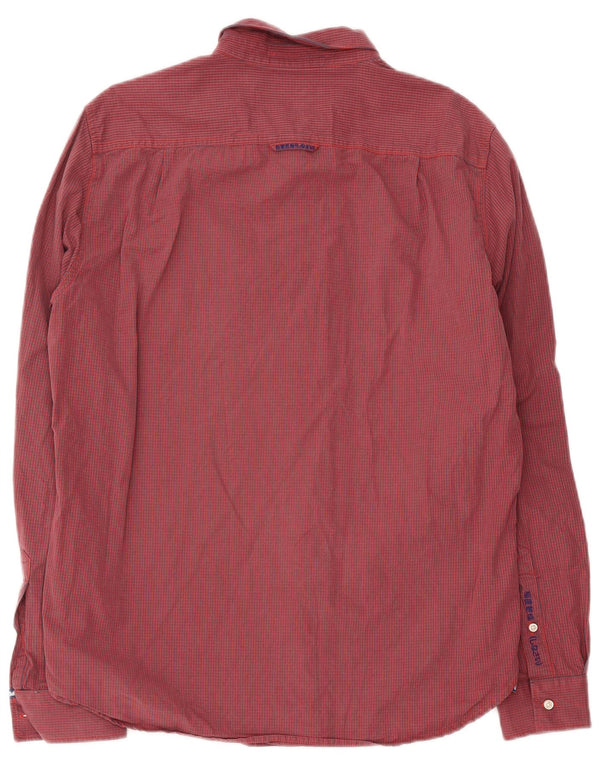 Superdry Herren-Hemd XL, rot kariert, Baumwolle