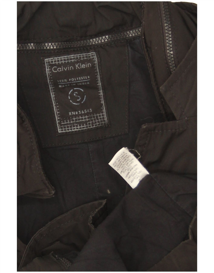 Calvin Klein Herren Militär-Blazer mit Kapuze und 2 Knöpfen, Gr. 36, Schwarz