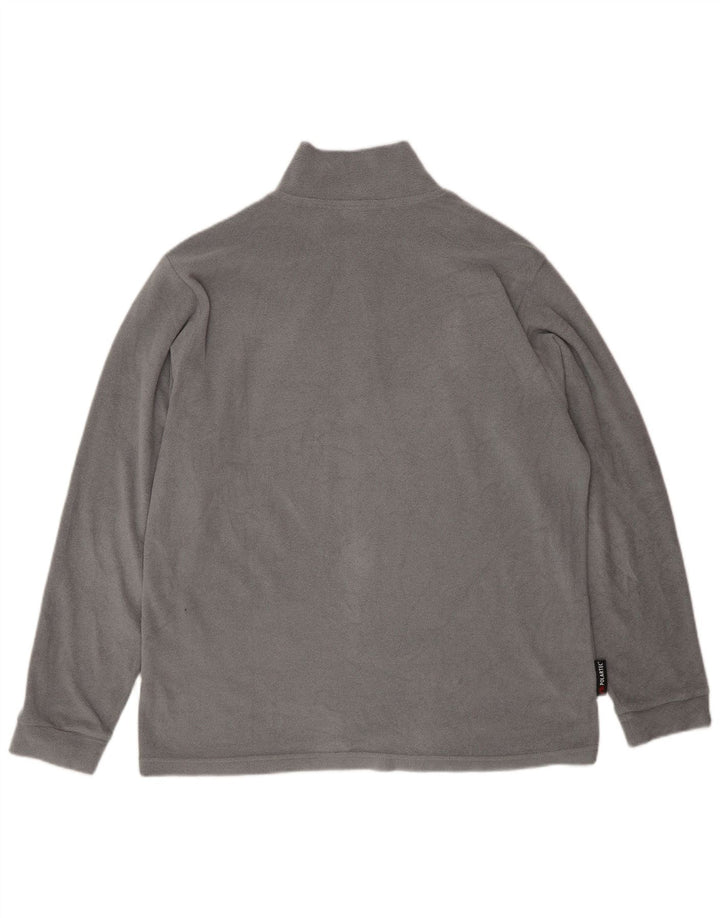 Invicta Herren-Fleecepullover mit Reißverschluss am Hals, großes graues Polyester