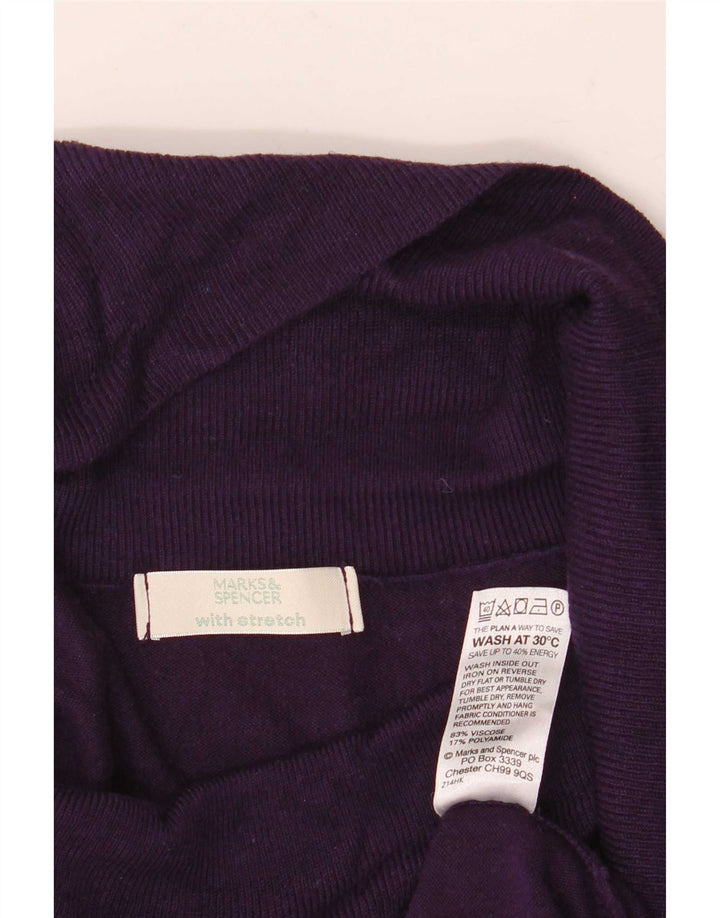 Marks & Spencer Damen-Pullover mit Rollkragen, UK 12, mittelviolette Viskose