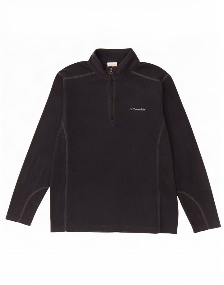 Columbia Herren-Fleecepullover mit Reißverschluss am Hals, Mittelschwarzes Polyester