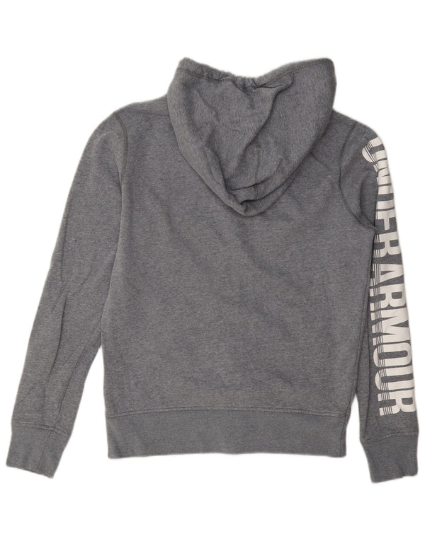 Under Armour Herren-Kapuzenpullover mit grafischem Reißverschluss, XS, grau gefleckte Baumwolle
