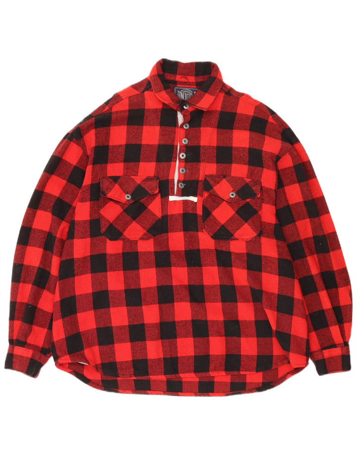 Junior.D Herren Pullover Flanellhemd XL Rot Karo Acryl