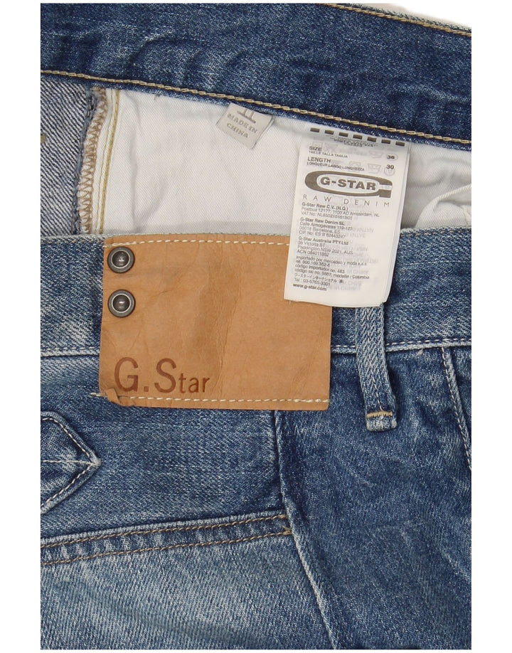 G-STAR Herren Straight Jeans W36 L30 Blaue Baumwolle