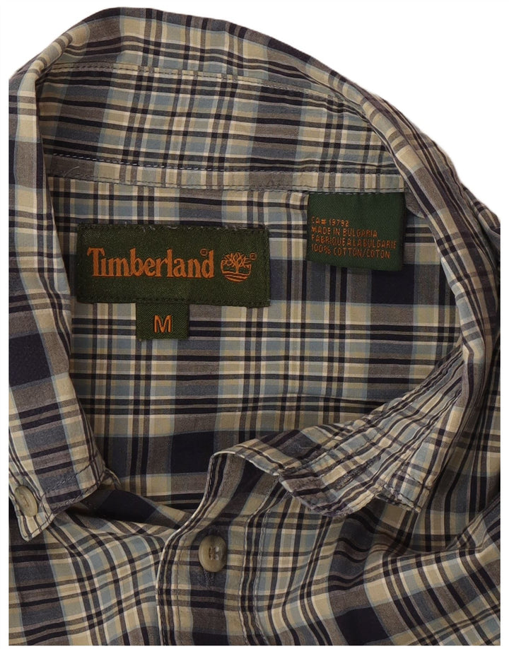 Timberland Herrenhemd aus mittelblauer Karo-Baumwolle