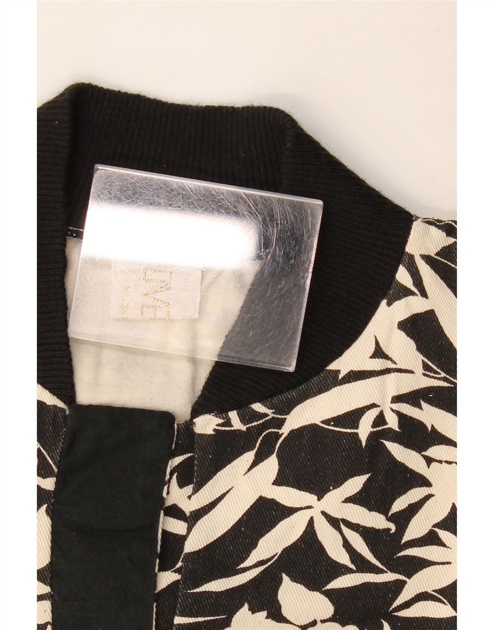 Vintage Damen Sweatshirt Pullover UK 16 Groß schwarz geblümt
