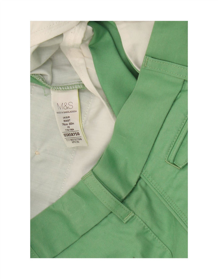 MARKS & SPENCER Mens Chino Shorts W30 Medium Green Cotton Vintage Marks & Spencer and Second-Hand Marks & Spencer from Messina Hembry 