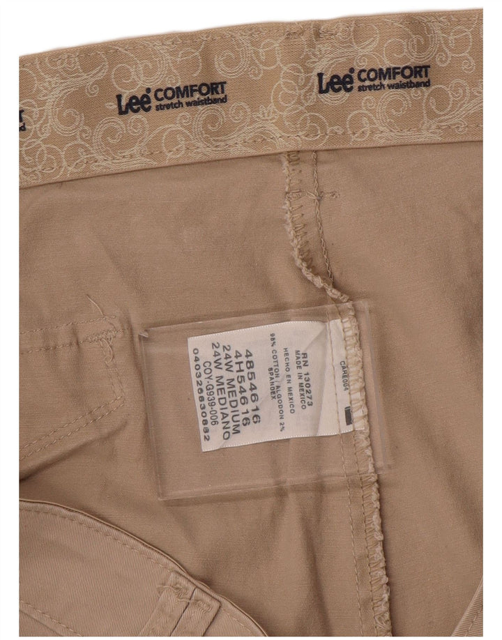 Lee Damen Comfort Fit Freizeithose US 24 4XL W48 L30 Beige Baumwolle