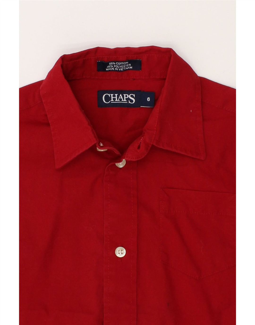CHAPS Boys Shirt 5-6 Years Red Cotton Vintage Chaps and Second-Hand Chaps from Messina Hembry 