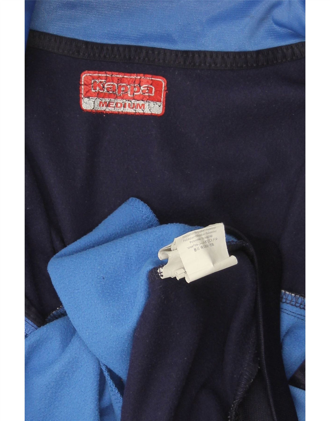 KAPPA Herren-Trainingsanzug-Oberteil, mittleres Marineblau, Farbblock-Polyester