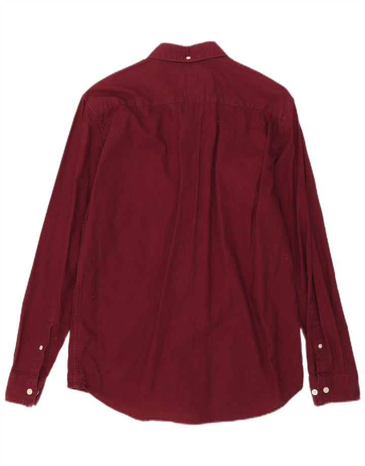 Jack Wills Slim-Fit-Hemd für Herren, Größe S, Burgunderrot, Baumwolle