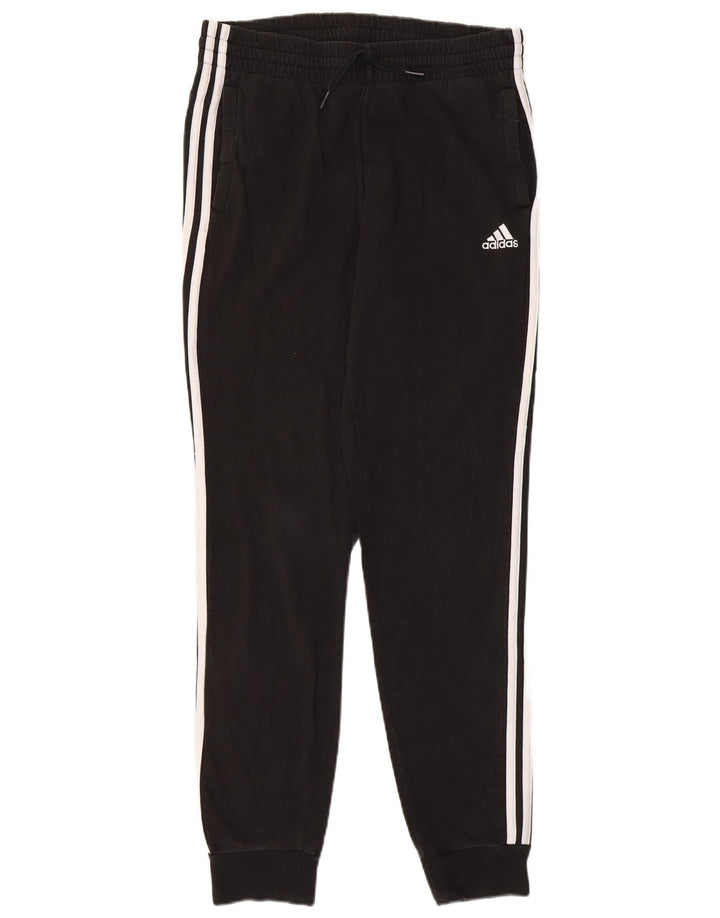 ADIDAS Damen Trainingshose Jogger UK 12/14 Mittelschwarze Baumwolle