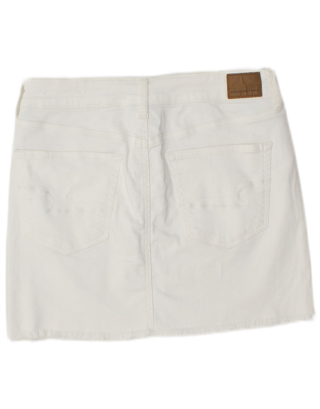 AMERICAN EAGLE Damen Mini-Jeansrock UK 14 Medium W30 Weiße Baumwolle