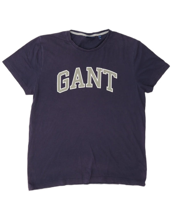 Gant Herren Grafik-T-Shirt-Oberteil XL aus marineblauer Baumwolle