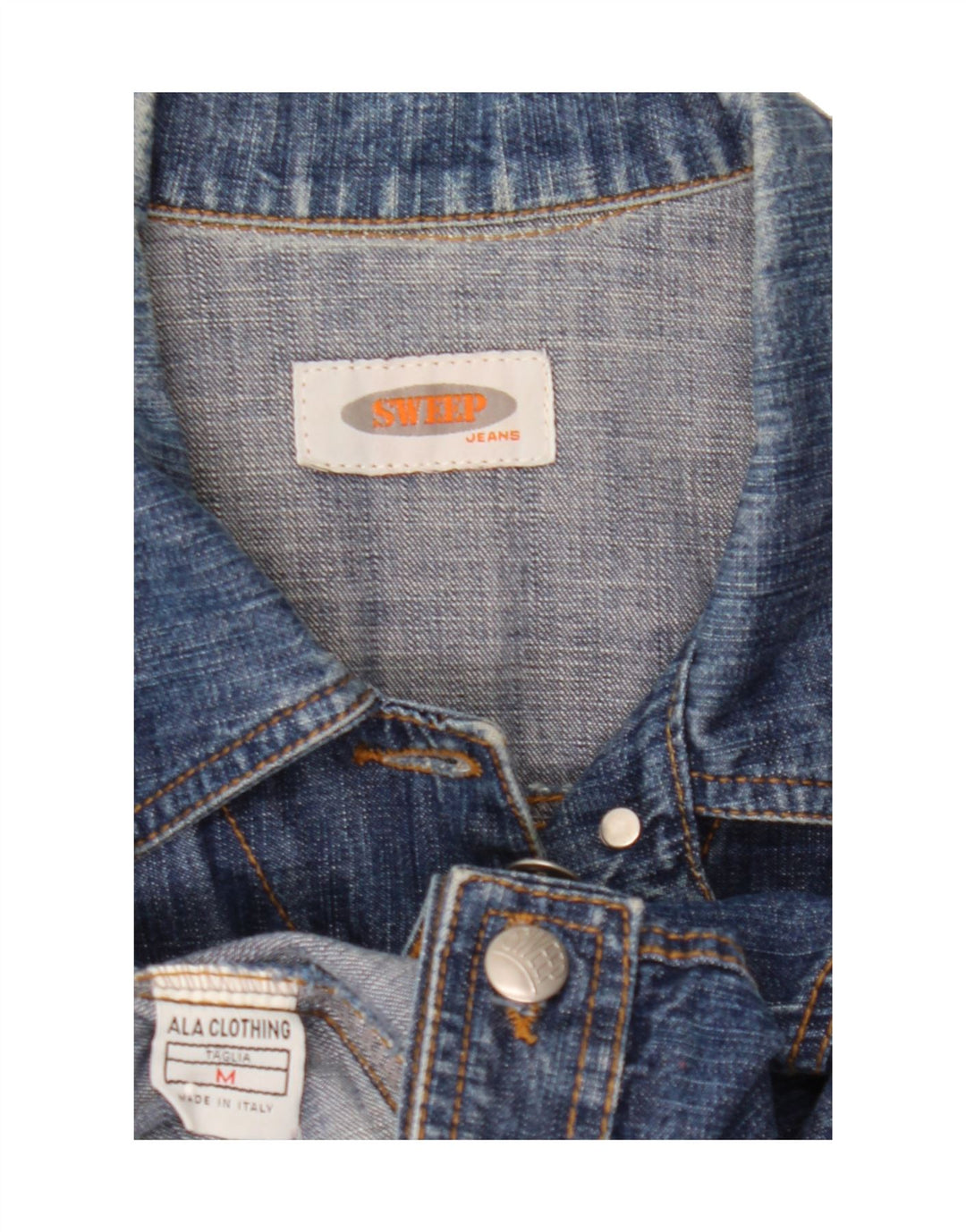 VINTAGE Womens Crop Denim Jacket UK 12 Medium Blue Vintage Vintage and Second-Hand Vintage from Messina Hembry 