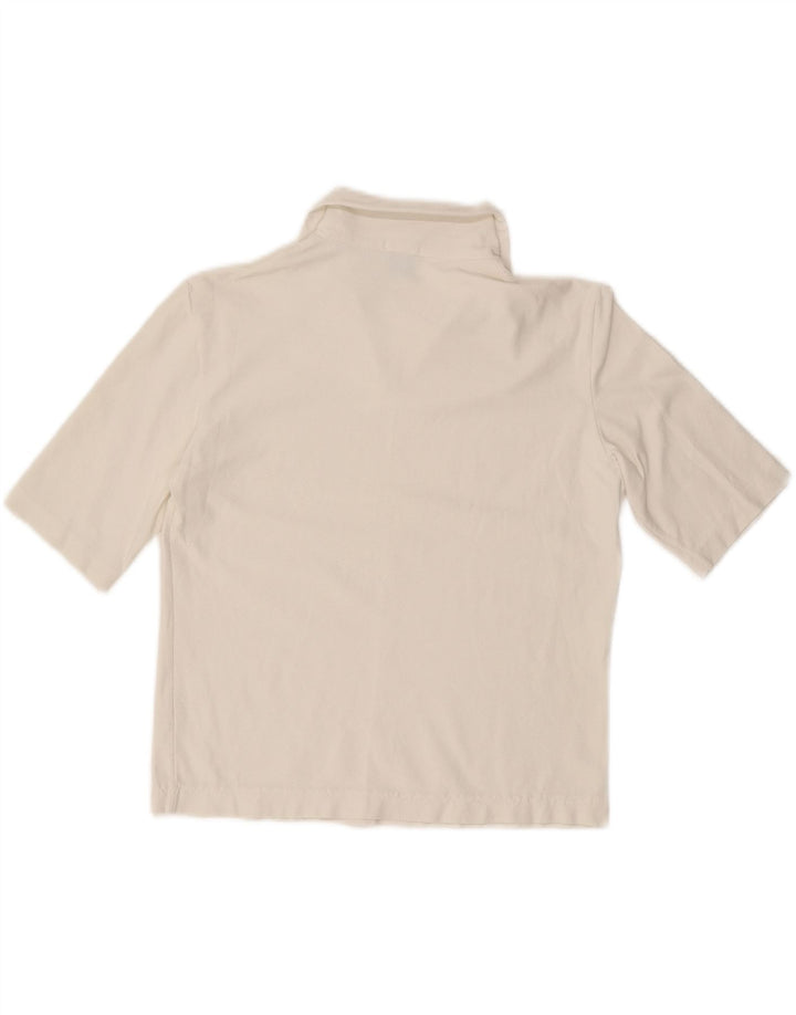 TRUSSARDI Damen Crop Poloshirt UK 12 Mittelweißes Polyamid